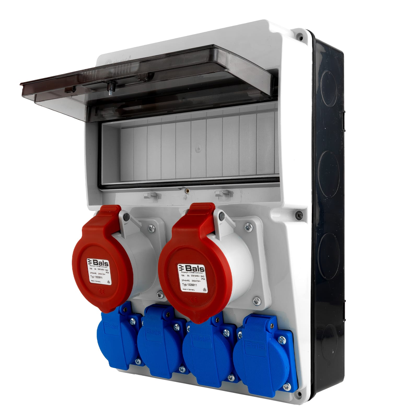 Baustromverteiler 2x16A 4x230V JUN ohne Sicherungen Steckdosen Bals DOKTORVOLT DV-6863-F – Bild 2