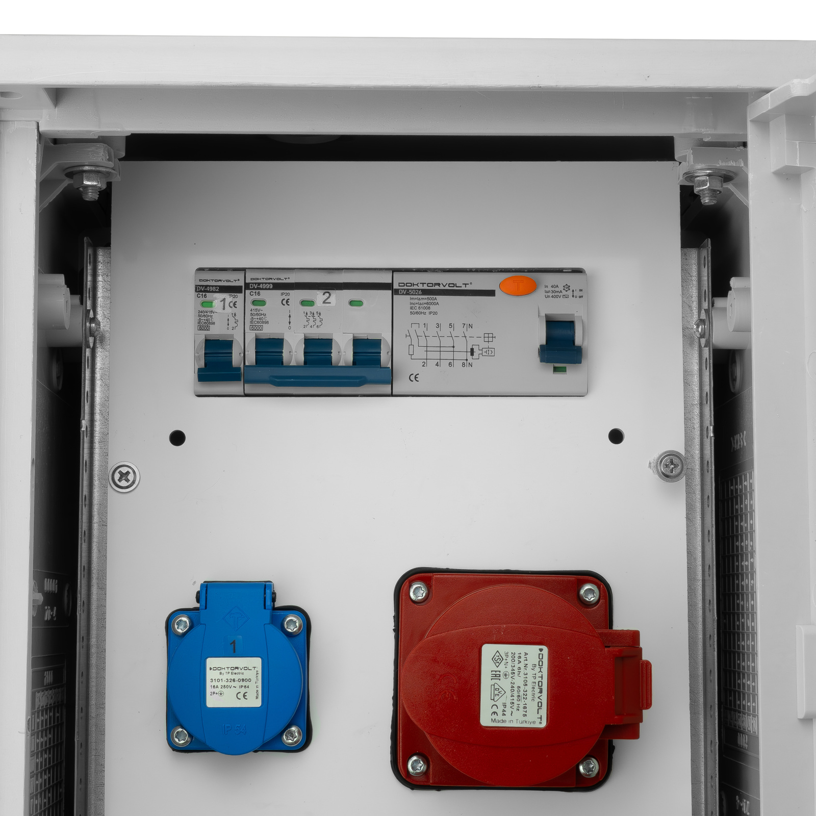 Stromverteiler auf Fundament BV-SFI 16-32A 2x230V Baustromverteiler Verteilersäule IP44 Doktorvolt DV-5039-F – Bild 4