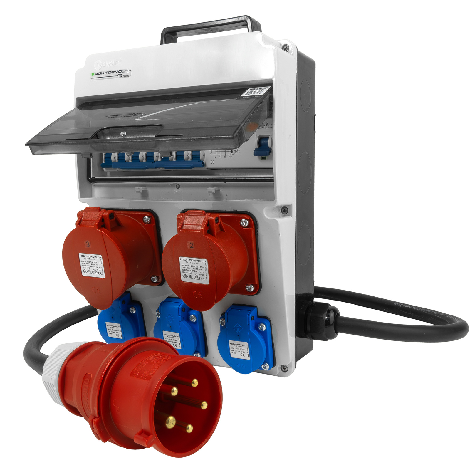 Baustromverteiler CAS 3x230V 32A 16A Doktorvolt DV-8133-F