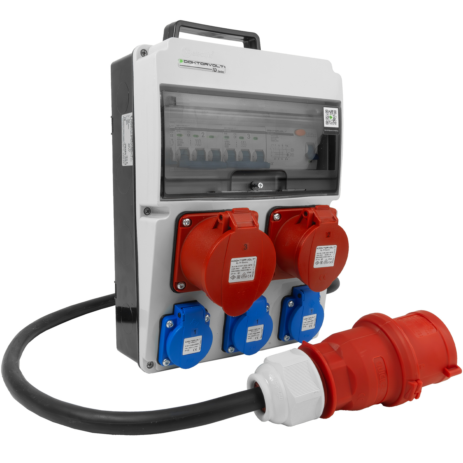Baustromverteiler CAS 3x230V 32A 16A Doktorvolt DV-8133-F – Bild 4