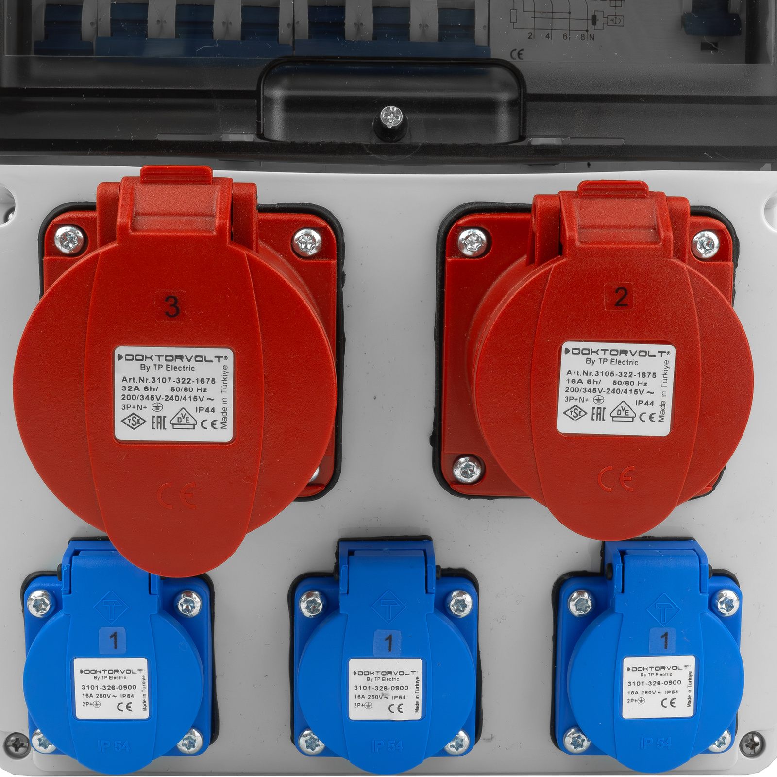 Baustromverteiler CAS 3x230V 32A 16A Doktorvolt DV-8133-F – Bild 3