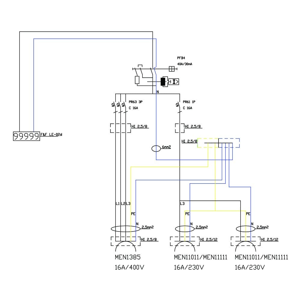 Rozdzielnica budowlana Licznik 3F TD-S/FI 16A 2x230V Schuko Doktorvolt 2510 - obrazek 2