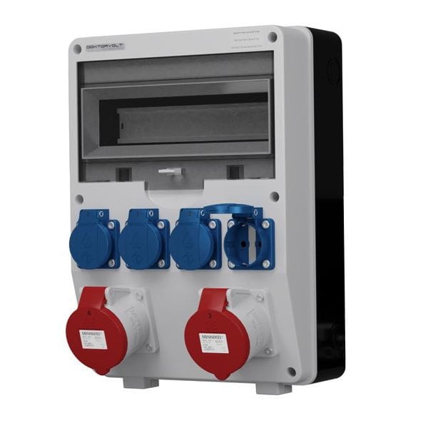 Rozdzielnica budowlana TD 2x32A 4x230V Schuko CEE Mennekes Doktorvolt DV-2176-D - obrazek 2
