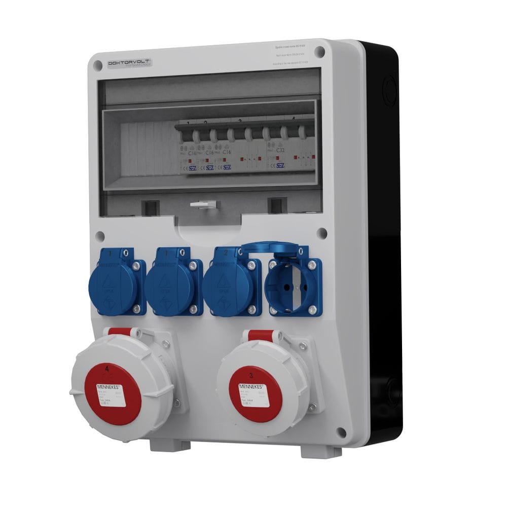 Rozdzielnica budowlana TD-S 32A 16A IP67 4x230V Schuko Doktorvolt DV-0069-D - obrazek 2