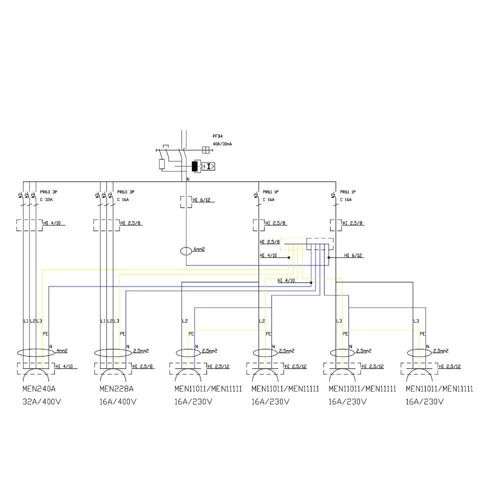 Rozdzielnica budowlana TD-S/FI 32A 16A 4x230V gniazda Mennekes Doktorvolt DV-2466-F - obrazek 4