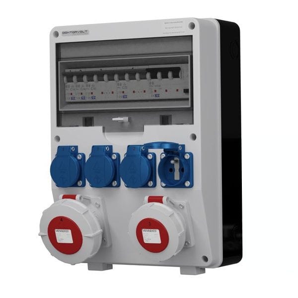 Rozdzielnica budowlana TD-S/FI 32A 16A 4x230V gniazda Mennekes Doktorvolt DV-2466-F - obrazek 2