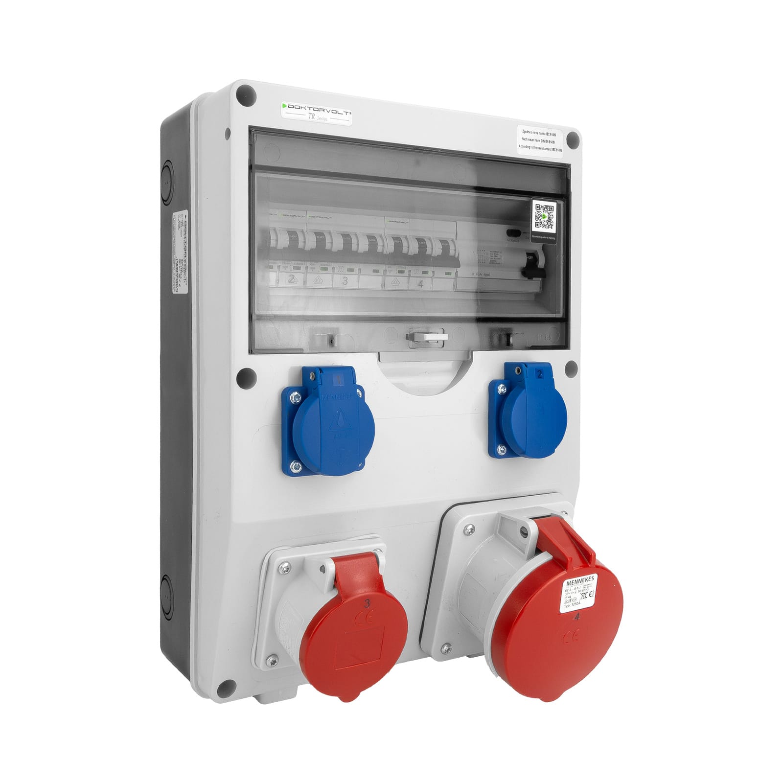 Rozdzielnica budowlana TD-S/FI 63A 16A 2x230V Schuko Doktorvolt DV-2268-D - obrazek 2