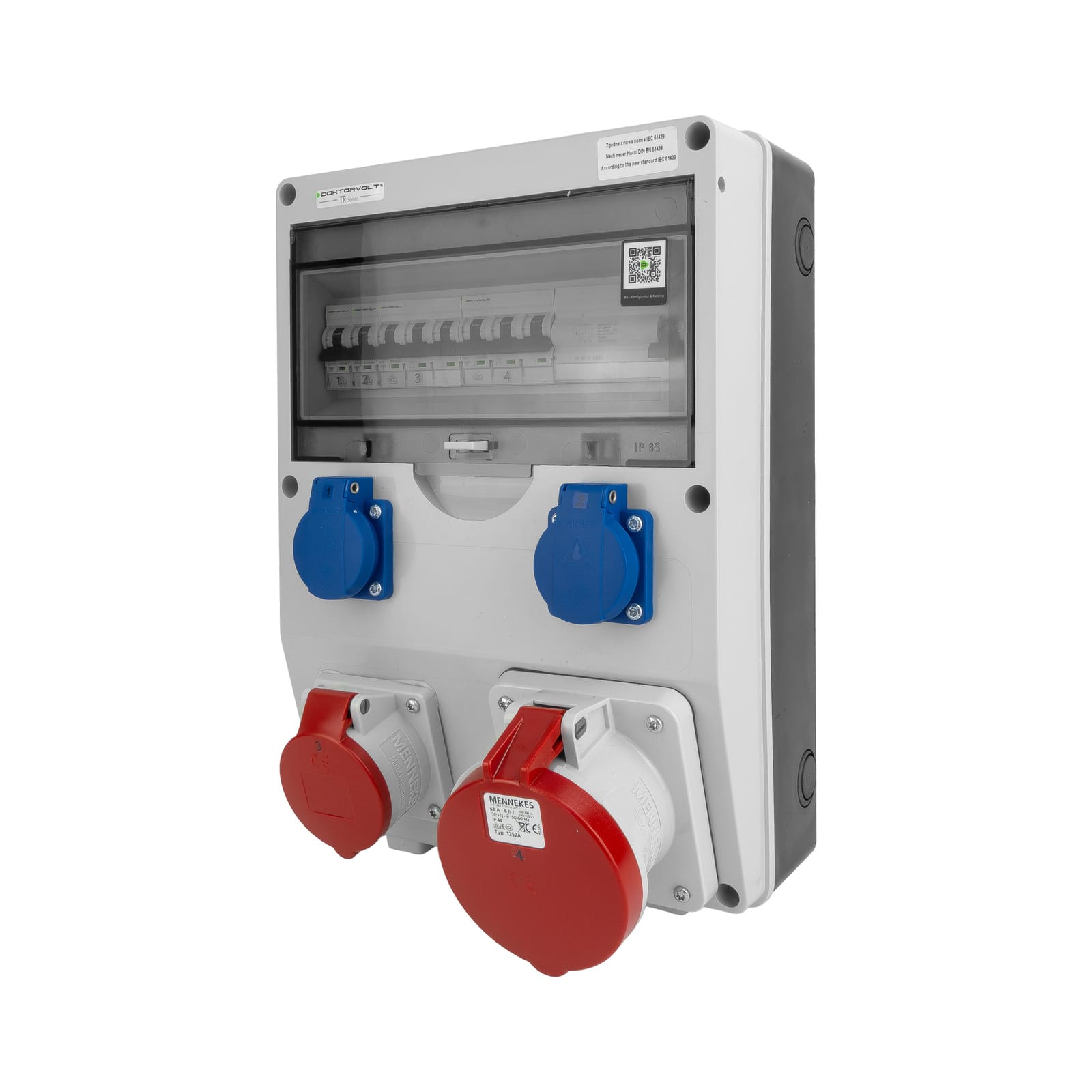 Rozdzielnica budowlana TD-S/FI 63A 16A 2x230V Schuko Doktorvolt DV-2268-D - obrazek 4