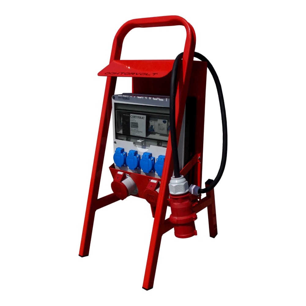 Rozdzielnica budowlana na stojaku z kablem TD-S/FI 32A 16A 4x230V SET Doktorvolt DV-6238-F - obrazek 2