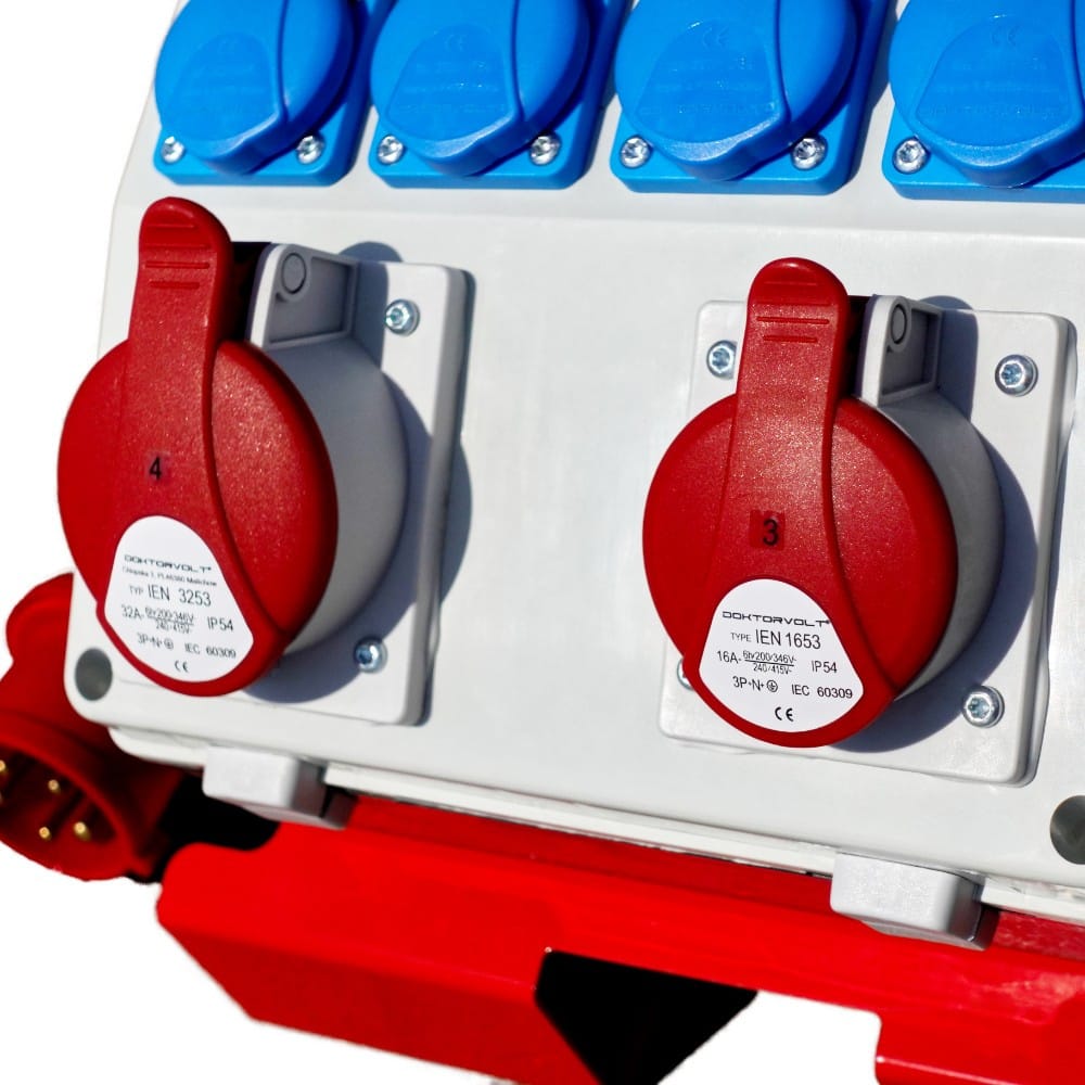 Rozdzielnica budowlana na stojaku z kablem TD-S/FI SET 32A 16A 4x230V Doktorvolt DV-6191-F - obrazek 3