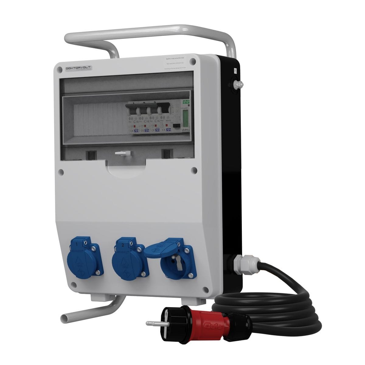 Rozdzielnica budowlana na stojaku z kablem i licznikiem zużycia energii TD-S/FI SKH 3x230V Doktorvolt DV-0472-F - obrazek 2