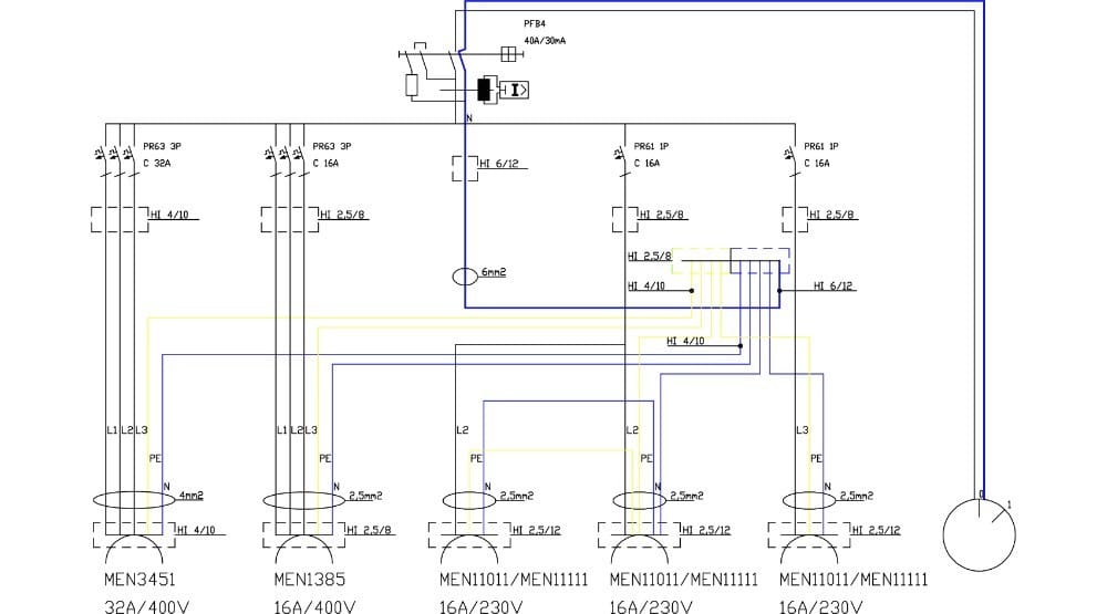 Rozdzielnica budowlana z łącznikiem TD-S/FI 32A 16A 3x230V Schuko Doktorvolt 2404 - obrazek 3