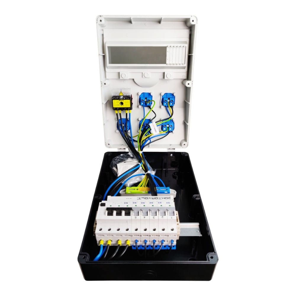 Rozdzielnica budowlana z rozłącznikiem DV-S/FI 5x230V Schuko Doktorvolt® 1974 - obrazek 2