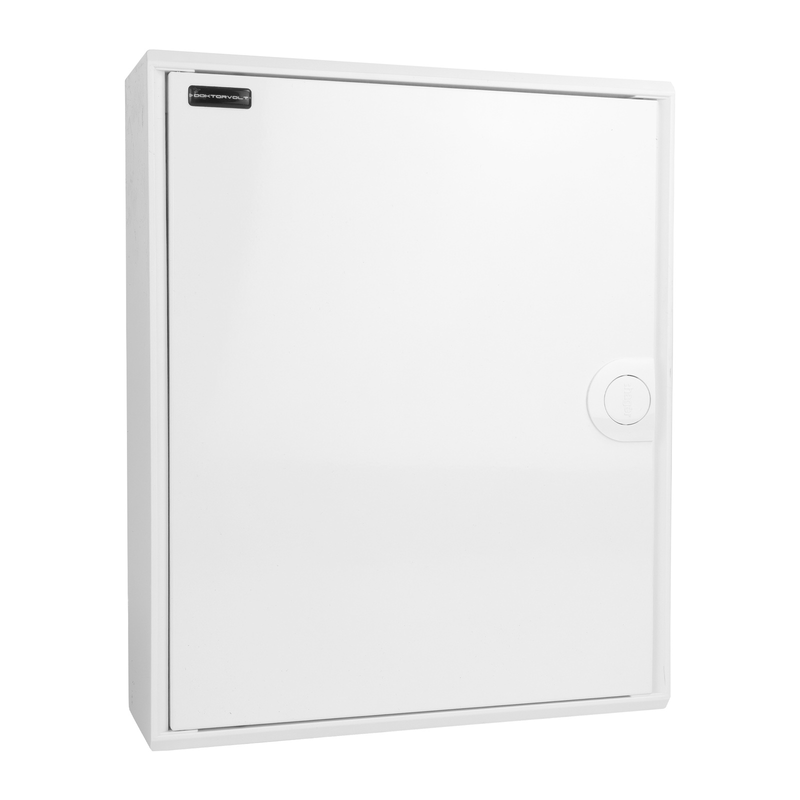 Rozdzielnica modułowa natynkowa 2x12 zabezpieczona 10xMCB 1xRCCB VDE okablowana skrzynka elektryczna Hager 370x305x96,5mm zaciski rozgałęźne L1, L2, L3, N, PE Doktorvolt DV-6326-NT - obrazek 2