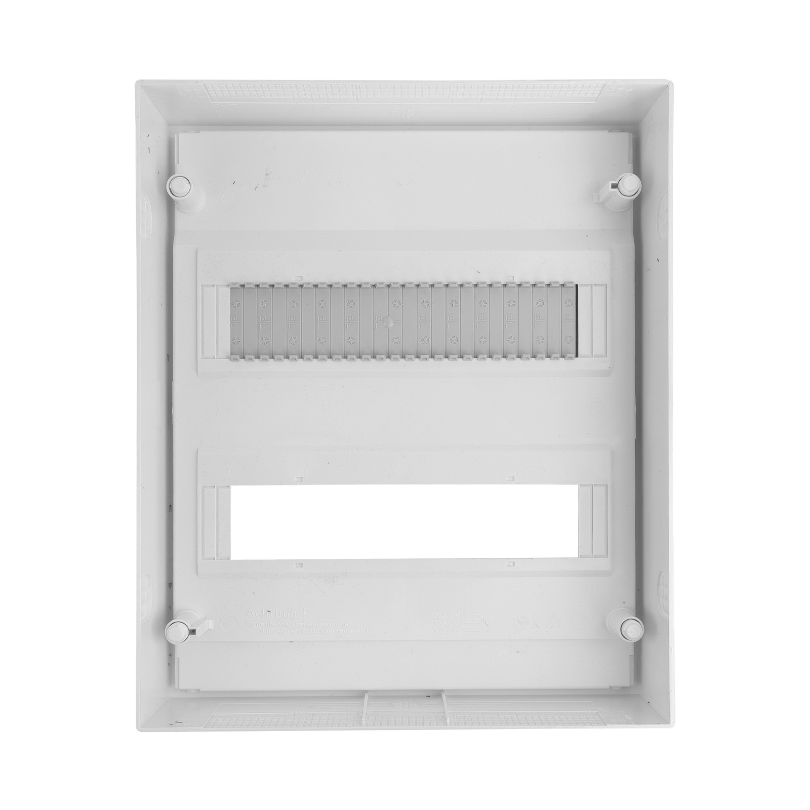 Rozdzielnica modułowa natynkowa 2x12 zabezpieczona 8xMCB 1xRCCB VDE okablowana skrzynka elektryczna Hager 370x305x96,5mm zaciski rozgałęźne L1, L2, L3, N, PE Doktorvolt DV-6319-NT - obrazek 3