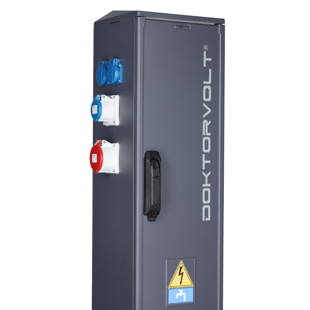 Słupek dystrybucyjny 2x16A 5P 400V rozdzielnica elektryczna z przyłączem wodnym 4x16A 2p+E 230V 2x16A 3P 230V DV-2209-D CV-CAMP - obrazek 4