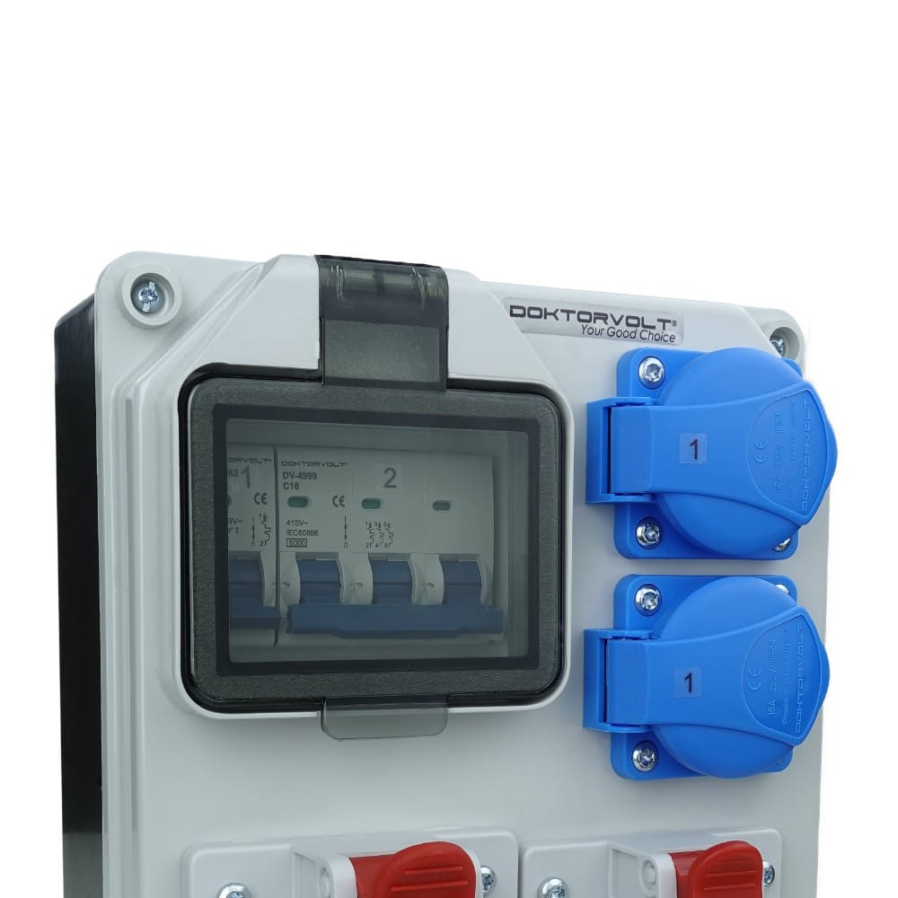 Uzbrojona rozdzielnica budowlana HL-S 32A 16A 2x230V Doktorvolt DV-5354-F - obrazek 2