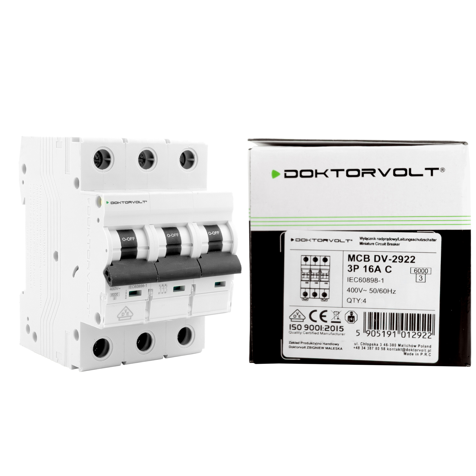 Wyłącznik nadprądowy MCB 6kA 3P 16A VDE C16A Doktorvolt DV-2922 - Image 4