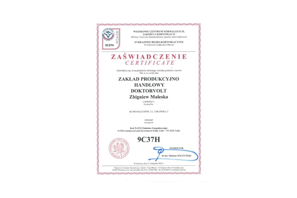 Kod NATO dla Doktorvolt® – konkret, który mówi więcej niż reklama