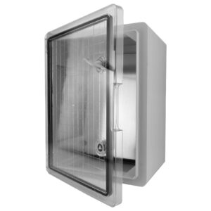 TP Electric Großgehäuse mit transparenter Tür – IP65 und IK10 Großes hermetisches Elektrogehäuse von TP Electric mit transparenter Polycarbonat-Tür und Drehverschluss. Das Gehäuse eignet sich für modulare Elektroinstallationen und bietet Schutzart IP65 sowie Schlagfestigkeit IK10.