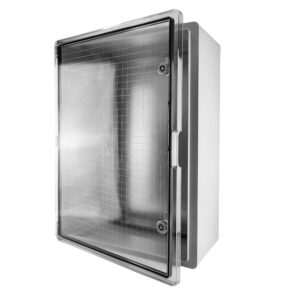 TP Electric – IP65 Elektrogehäuse mit transparenter Tür Hermetisches Elektrogehäuse von TP Electric mit transparenter Polycarbonat-Tür für modulare Elektroinstallationen. Das Gehäuse bietet Schutzart IP65 und Schlagfestigkeit IK10 für den Einsatz in anspruchsvollen Umgebungen.