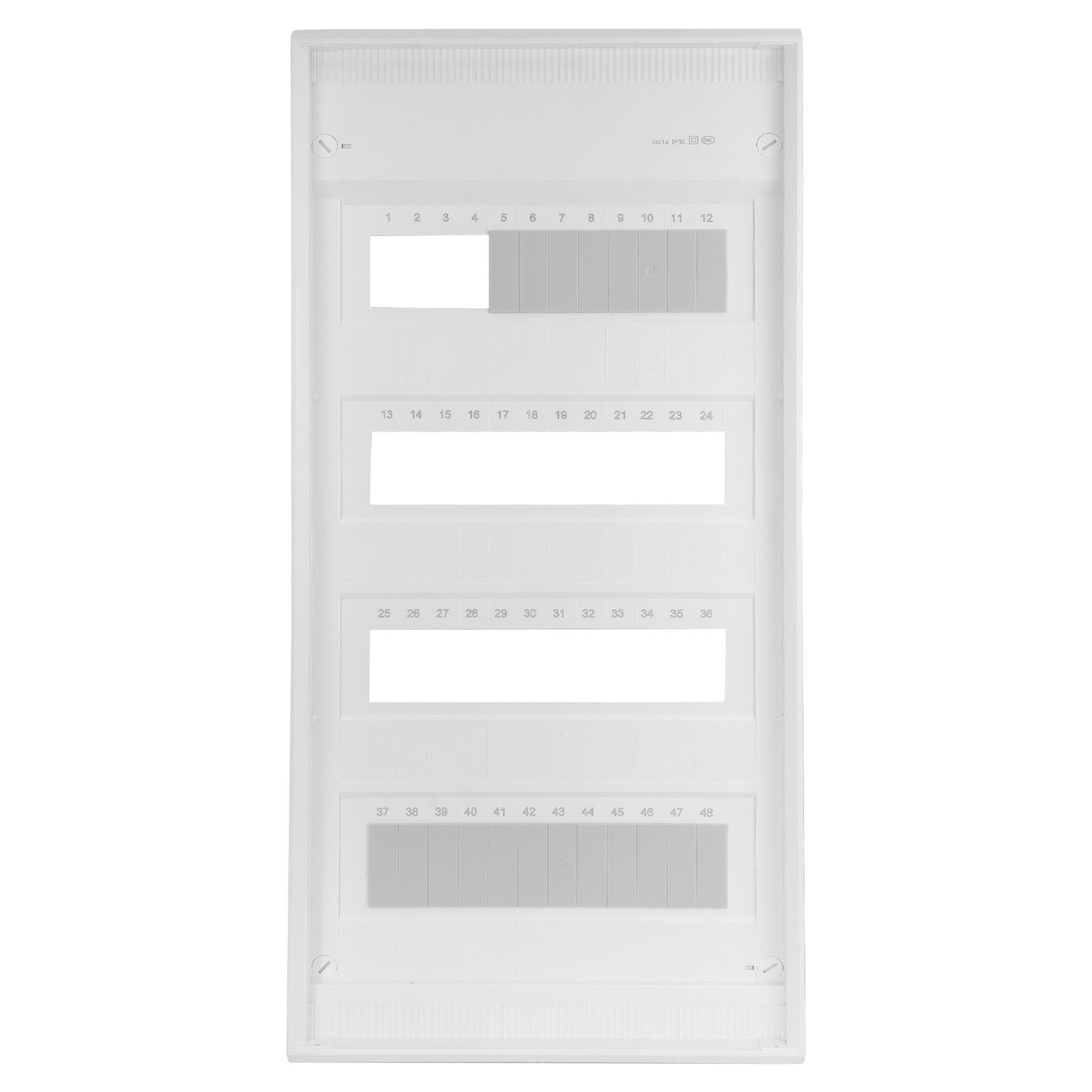 Rozdzielnica modułowa natynkowa 4x12 zabezpieczona 14xMCB 2xRCCB VDE okablowana skrzynka elektryczna Hager 640x305x96,5mm zaciski rozgałęźne L1, L2, L3, N, PE Doktorvolt DV-6364-NT - obrazek 11
