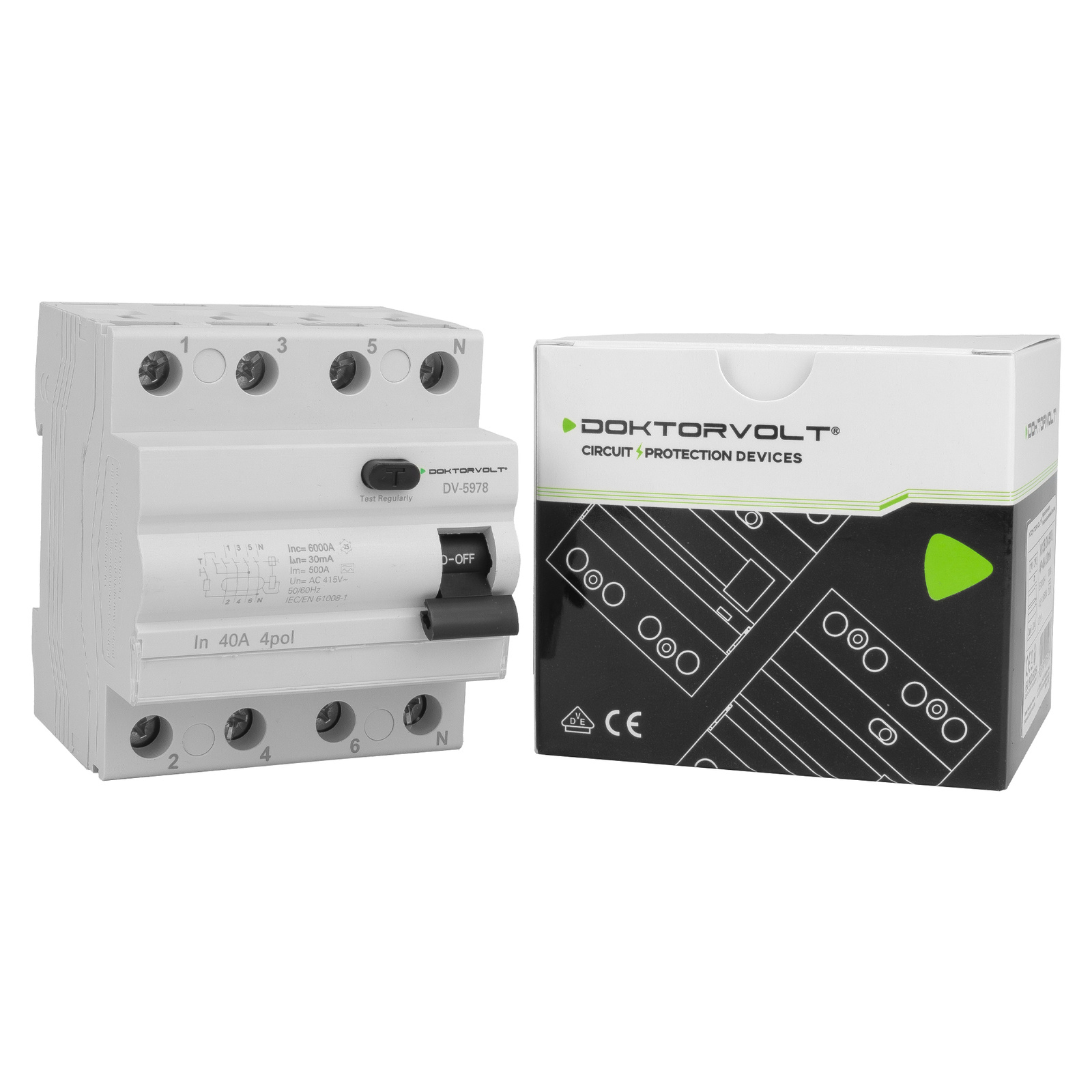 RCCB residual current circuit breaker 6kA 4P 40A 30mA VDE Type A Doktorvolt DV-5978 - Image 10