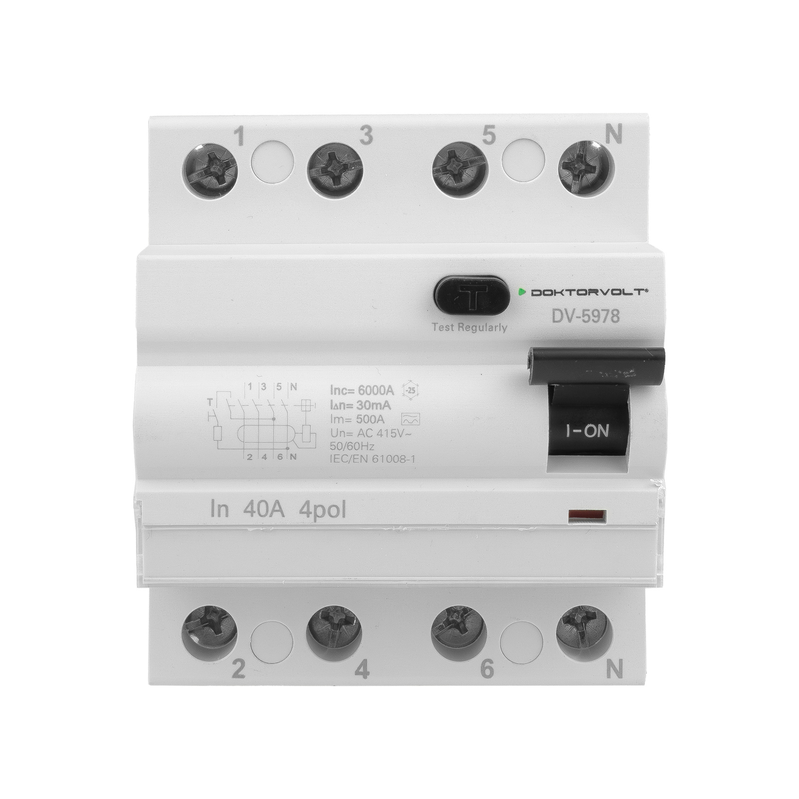 RCCB residual current circuit breaker 6kA 4P 40A 30mA VDE Type A Doktorvolt DV-5978 - Image 9
